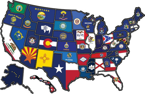 State travel usa map - rv,